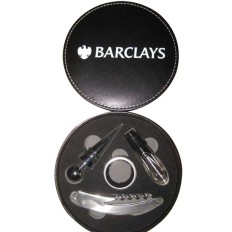 S/4 wine opener set with PU  leahter box - Barclays